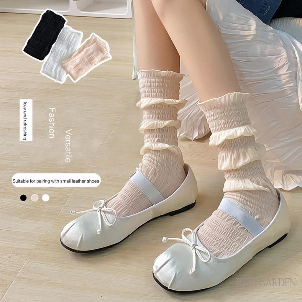 / / Vớ Dài Mềm Mại Nhẹ Nhàng Xếp Ly Ngọt Ngào Cho Bé Gái Mặc Hàng Ngày