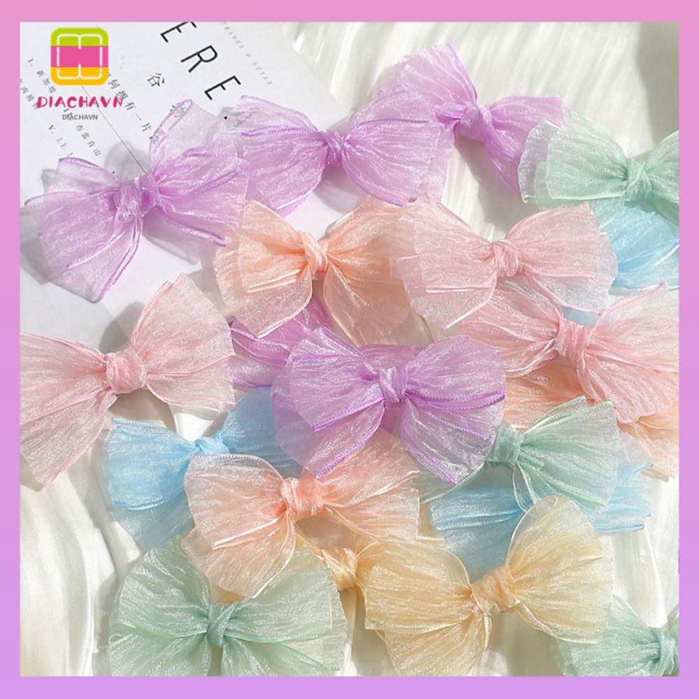 DIACHAVN Set 10 Nơ Ruy Băng Màu Sắc Kẹo Ngọt 6.5~9.5cm Trang Trí Quần Áo Cho Bé Gái