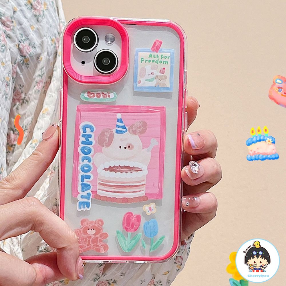 Ốp Điện Thoại TPU Mềm Chống Sốc 3 Trong 1 In Hình Gấu Dễ Thương Cho IPhone 14 13 12 11 Pro Max X XR 8 7 Plus