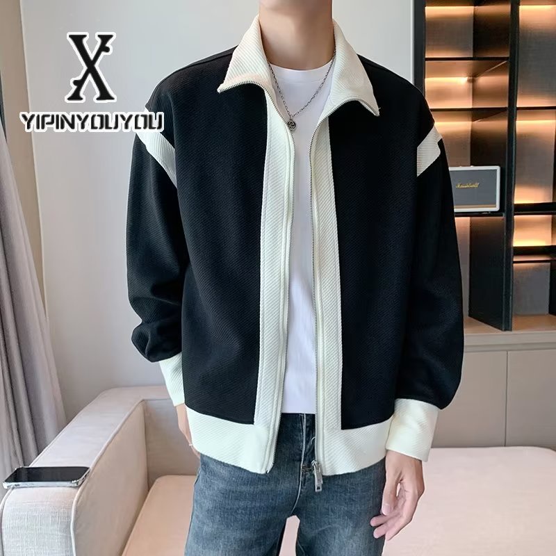 YIPINYOUYOU Áo Khoác Dáng Rộng Màu Sắc Thời Trang Xu Hướng Hong Kong Cho Nam