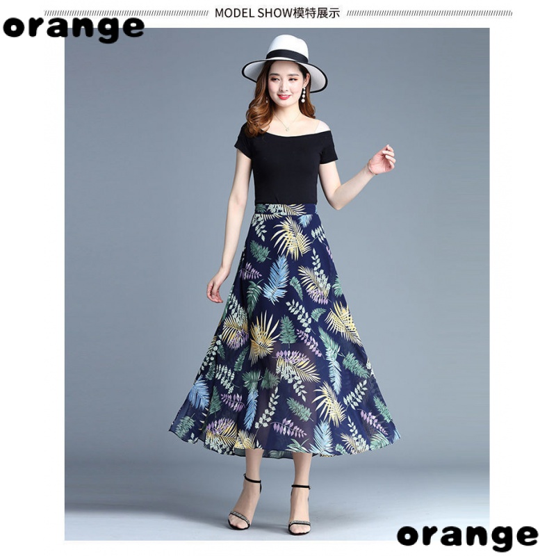 Chân Váy Chiffon Dài Dáng Chữ a Lưng Cao In Họa Tiết Hoa Thời Trang Mùa Hè 2022 Cho Nữ Trung Niên