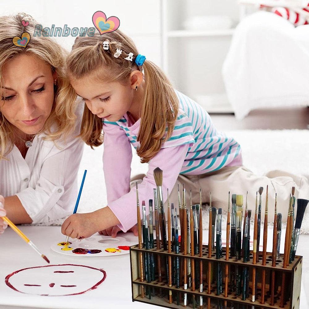 RAINBOW Giá Đỡ Cọ Trang Điểm 67 Lỗ Gắn Tường Tháo Rời Được Dành Cho Học Sinh