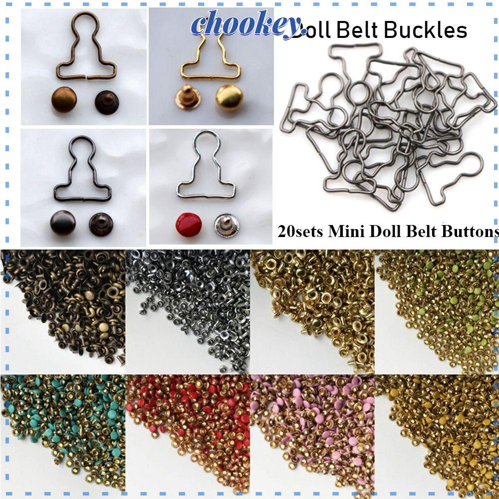CHOOKEY Set 20 Nút Thắt Lưng Mini Bằng Kim Loại