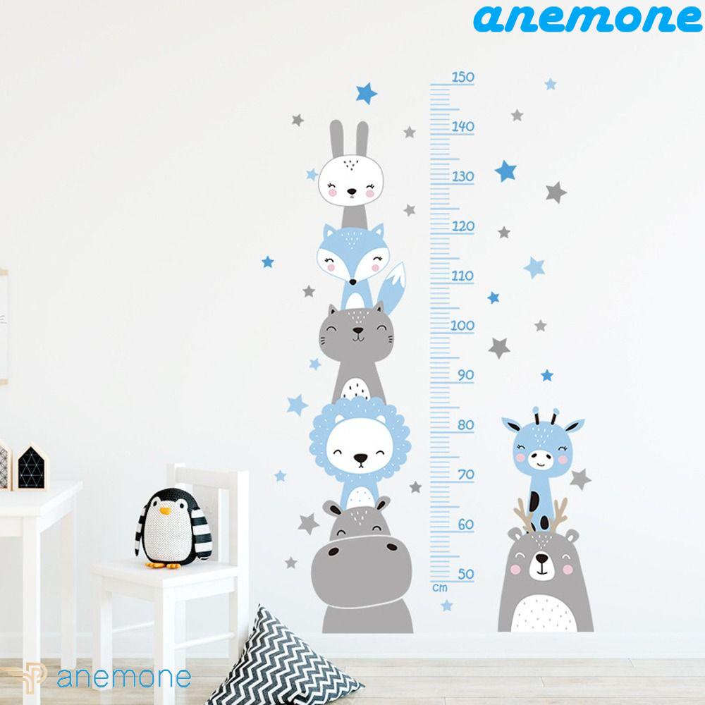 ANEMONE Miếng Dán Tường Đo Chiều Cao Chống Nước Hình Động Vật Đáng Yêu Cho Bé