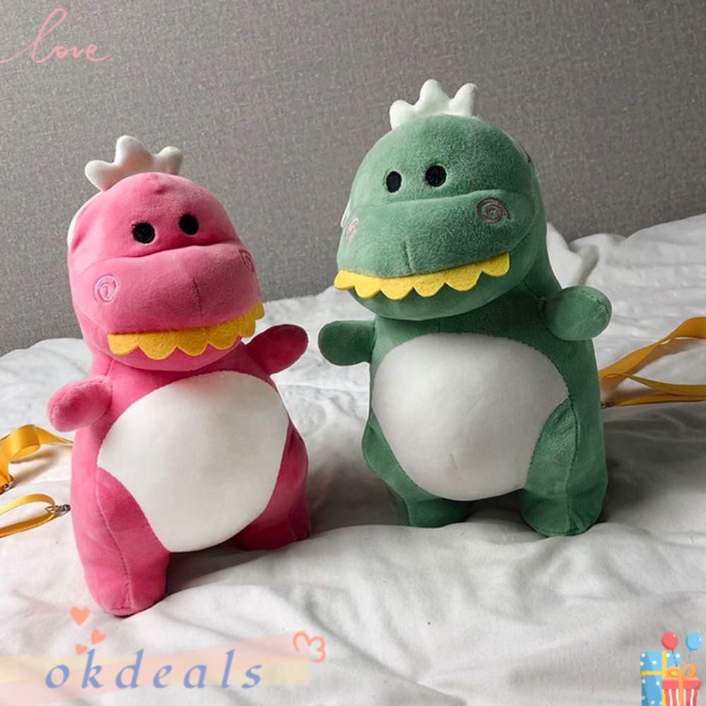 OKDEALS Túi Đeo Chéo Hình Khủng Long Nhồi Bông Mềm Mại Đáng Yêu
