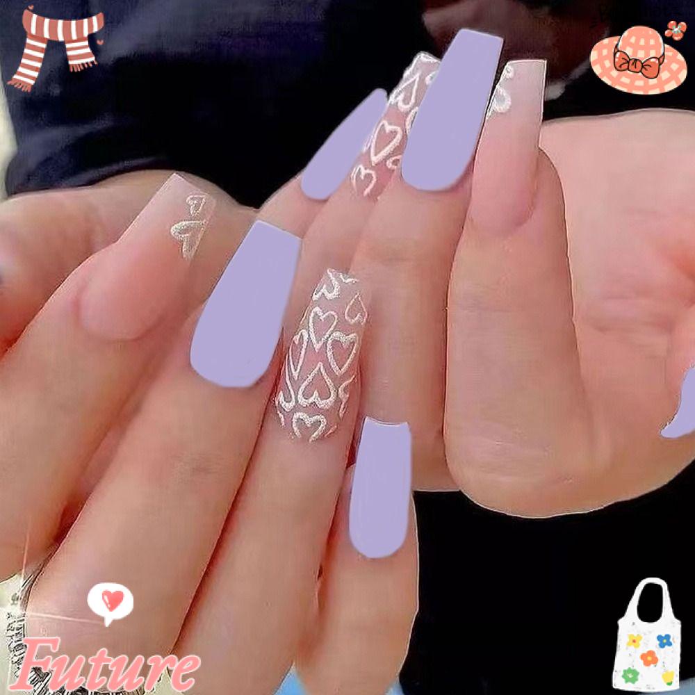 FUTURE Bộ 24 Móng Tay Giả Che Phủ Toàn Diện Tháo Rời Được DIY