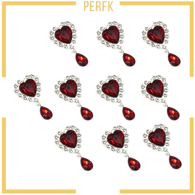 Bộ 10 Nút Trái Tim Đính Đá Trang Trí Túi Xách