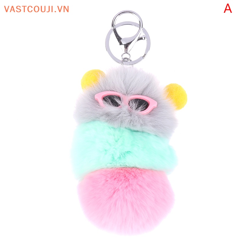 Móc Khóa Búp Bê VASTJI Lông Thỏ Mềm Mại