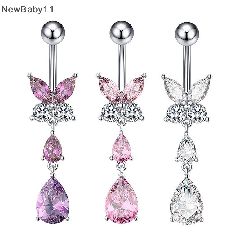 Khuyên Rốn Mặt Hình Bướm Đính Đá Zircon Thời Trang Cho Nữ