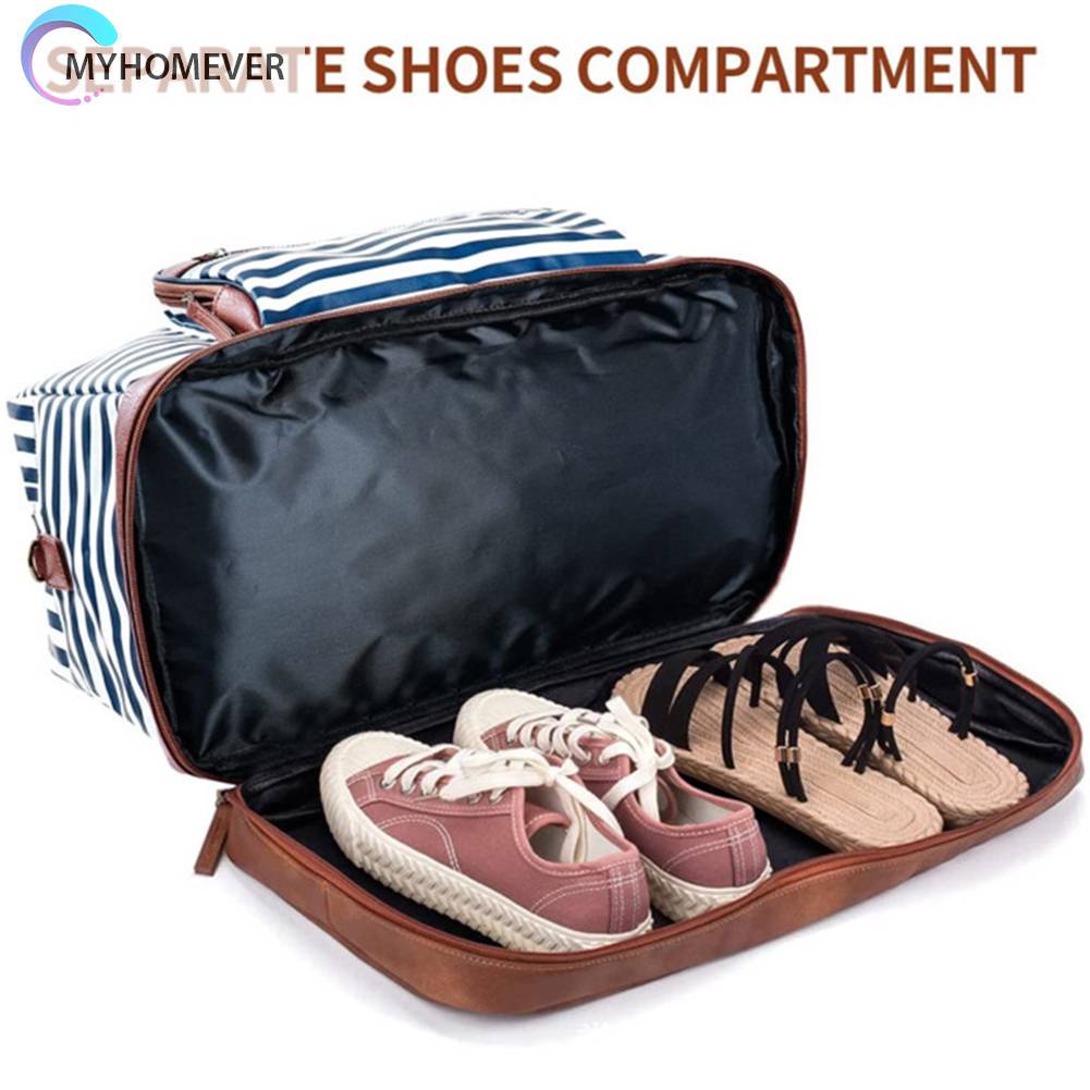 Túi Xách Canvas Cỡ Lớn Có Ngăn Đựng Đồ Khô / Ướt Tiện Dụng Cho Nam Và Nữ