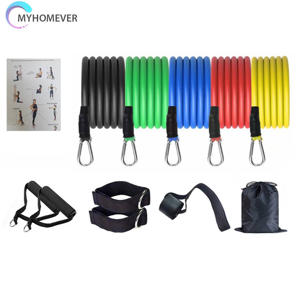 Set 11 Dây Kéo Đàn Hồi Đa Năng Hỗ Trợ Tập Gym / Thể Hình