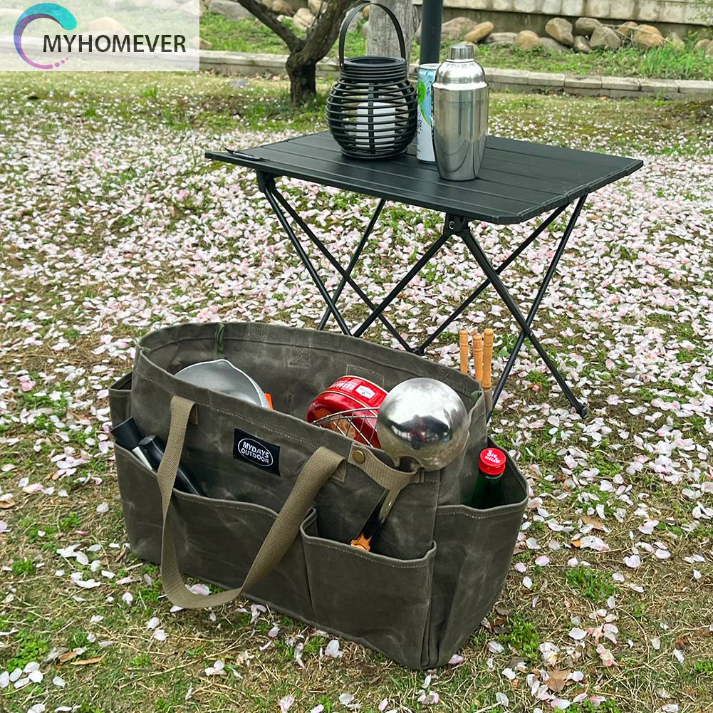 Hộp Đựng Đồ Cắm Trại Nhiều Ngăn Bằng Vải Canvas Chống Nước Có Thể Gấp Gọn