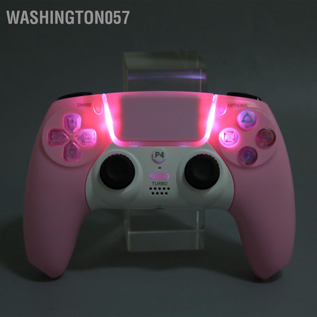 Washington057 Bộ điều khiển Bluetooth Cần chơi game không dây có thể sạc lại cho PS4 PS5 Windows 7 8 10 Máy tính bảng màu hồng