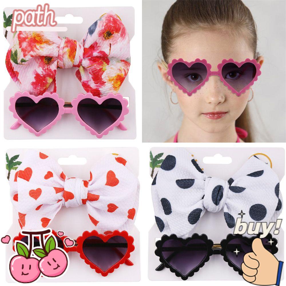 PATH Set Kính Mát + Băng Đô Hình Trái Tim Phong Cách Bohemia Cho Bé