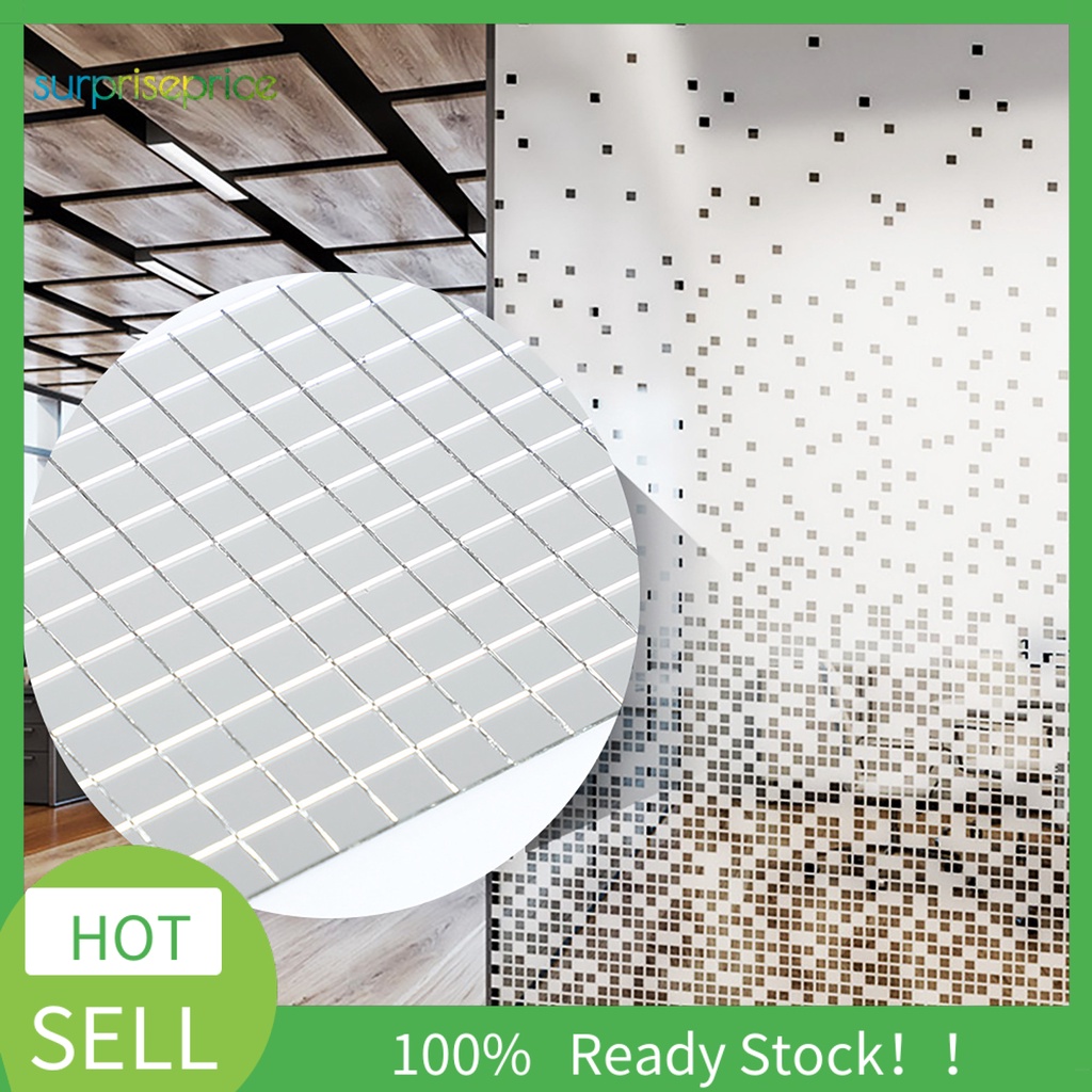 Gương Dán Tường Tự Dính Mini Màu Sắc Bạc Lấp Lánh Trang Trí Tiệc DIY