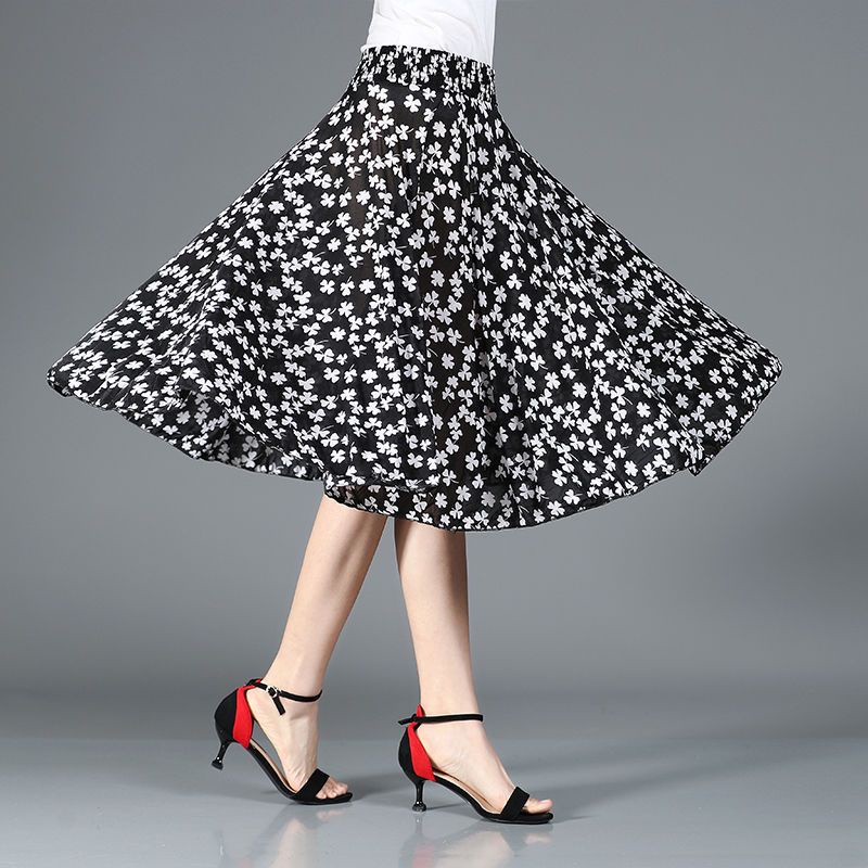 Chân Váy Chữ A Lưng Thun Co Giãn Thời Trang Mùa Hè Mới 2023 Cho Nữ Trung Niên