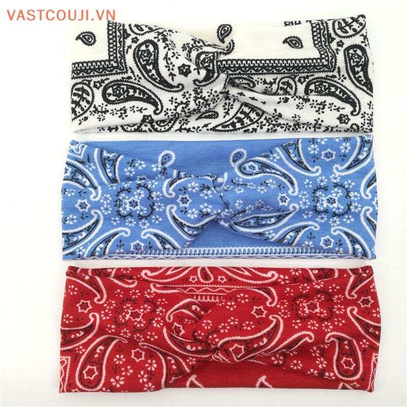Băng Đô Bandana Vải Cotton Co Giãn In Họa Tiết Dùng Rửa Mặt / Trang Điểm / Chơi Thể Thao / Làm Đẹp