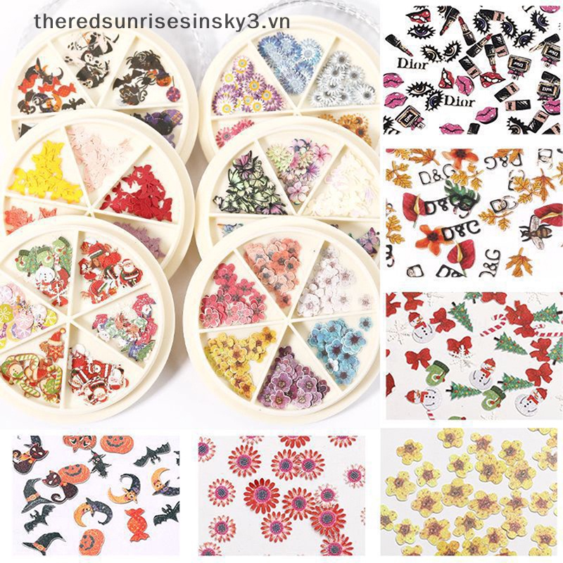 Bột Bột 3D DIY Họa Tiết Giáng Sinh Hợp Thời Trang Trang Trí Móng Tay