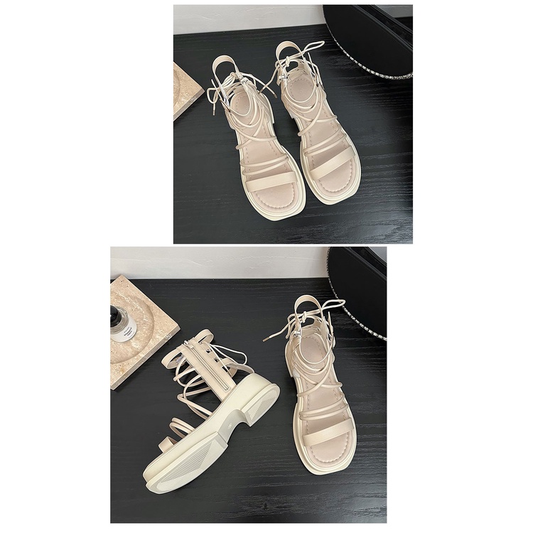 Giày Sandal Đế Phẳng Phong Cách Preppy Mùa Hè Kiểu Dáng Mới Có Khóa Cài Dày Dặn Cho Nữ RSVP