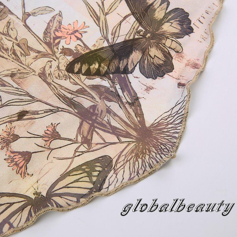 Áo Croptop Trễ Vai Tay Dài In Họa Tiết Hoa Và Bướm Thời Trang Mùa Thu Cho Nữ