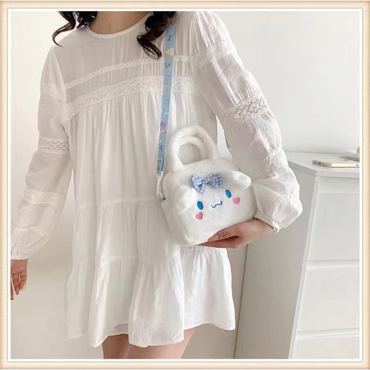 Túi Xách Đeo Vai Phủ Bông Hoạt Hình Phong Cách Nhật Bản Đáng Yêu Dành Cho Bé Gái 2023