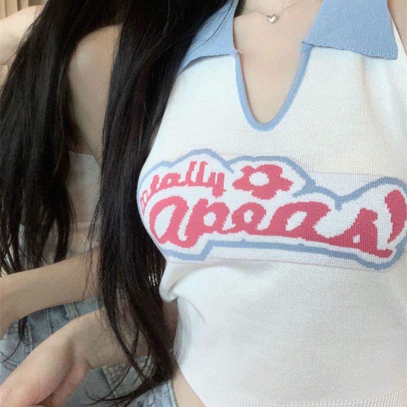 Áo Hai Dây Dáng Ngắn Phong Cách Mỹ Ngọt Ngào Thời Trang Mùa Hè Cho Nữ