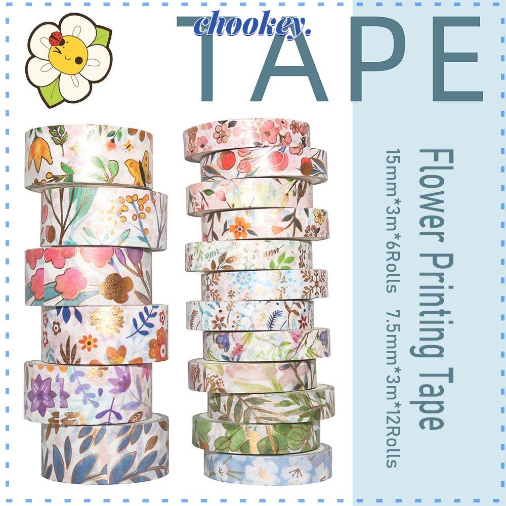 Set 18 Cuộn Băng Dính Trang Trí Họa Tiết Dễ Thương Thời Trang