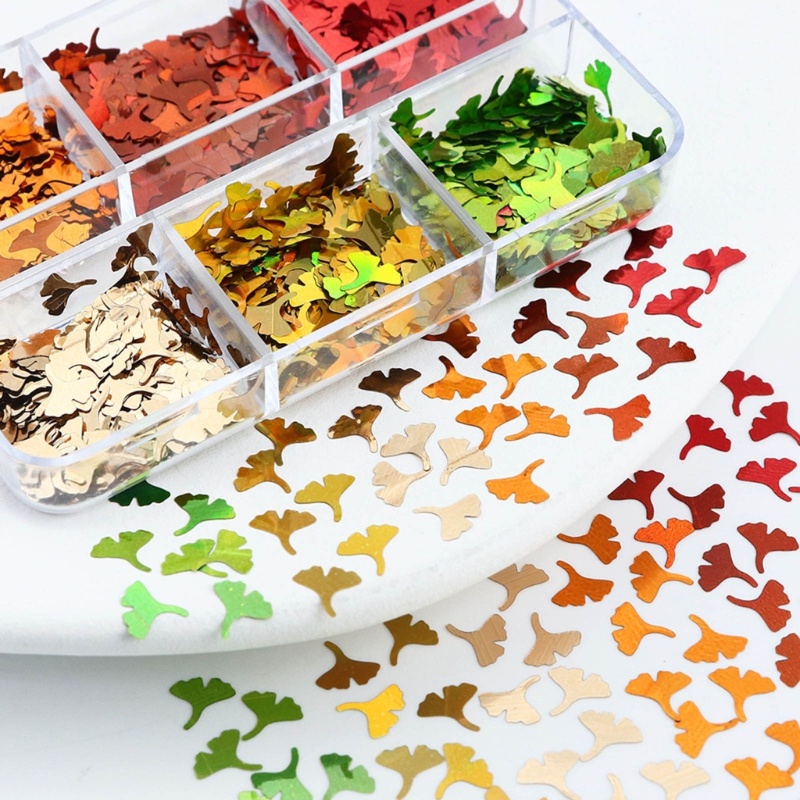 Hộp Kim Tuyến 6 Ngăn Trang Trí Móng Tay Nghệ Thuật 3D DIY