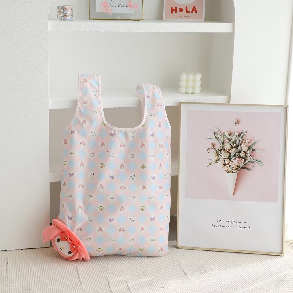 Túi Mua Sắm Cỡ Lớn Chất Liệu Thân Thiện Với Môi Trường Họa Tiết Hoạt Hình Xinh Xắn