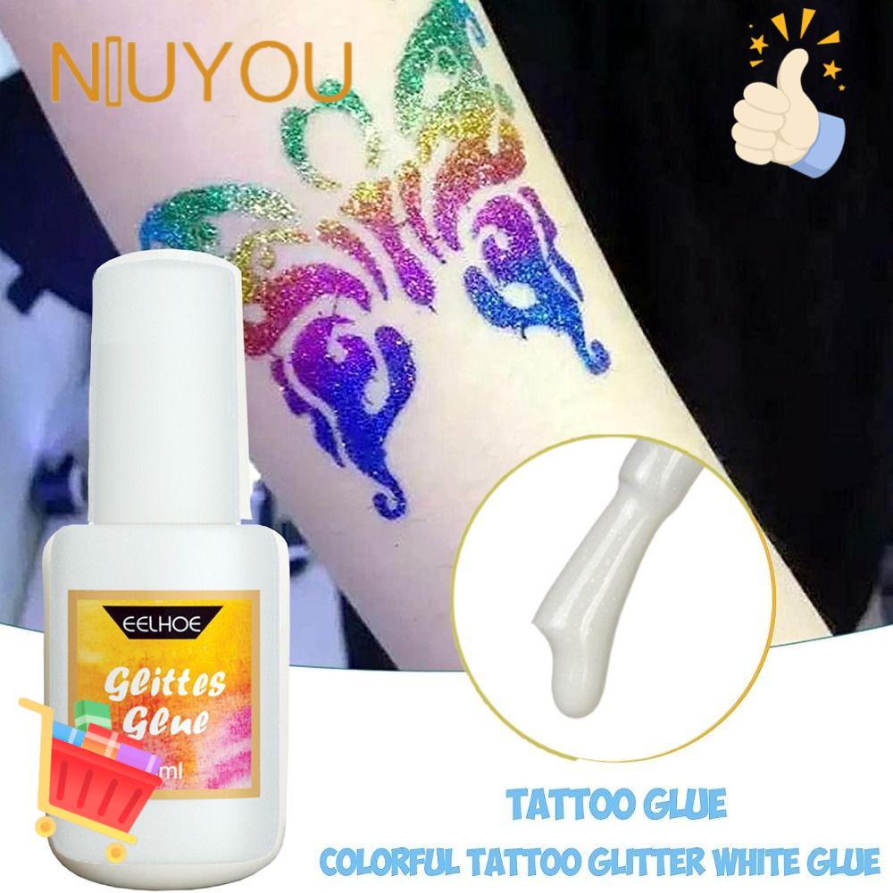 NIUYOU Keo Dán Hình Xăm Tạm Thời Chủ Đề Tiệc Tùng Màu Sắc Trắng Lấp Lánh