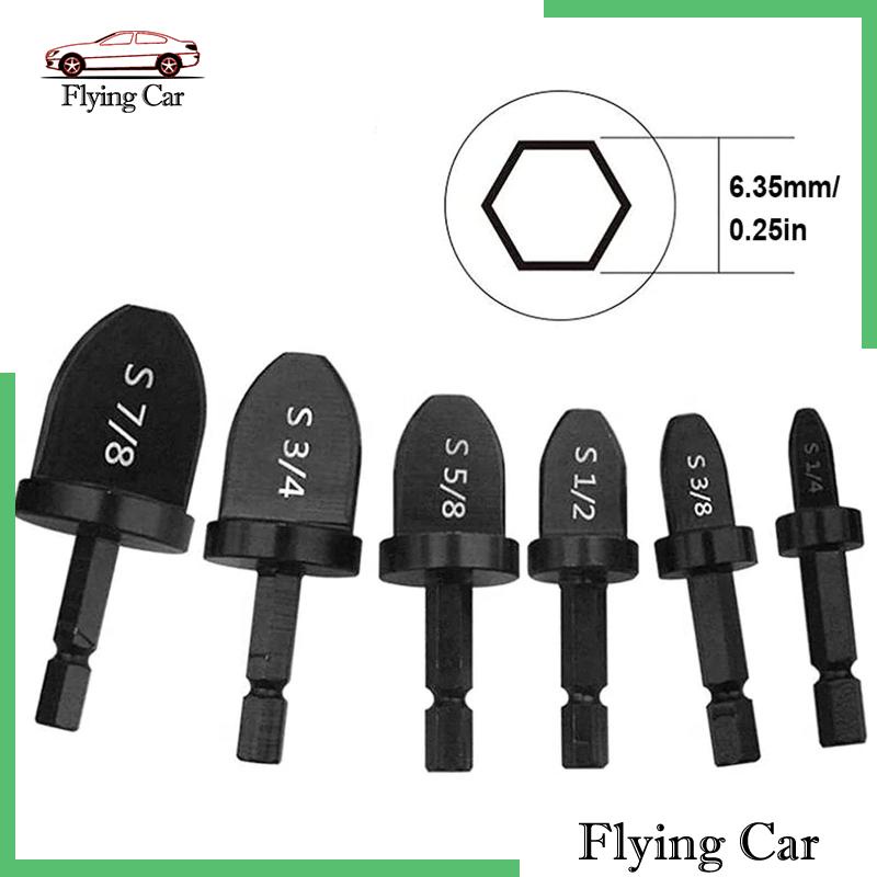 Bộ 6 Mũi Khoan Bằng Đồng 1 / 4 &quot;3 / 8&quot; 1 / 2 &quot;5 / 8&quot; 3 / 4 &quot;7 / 8&quot;