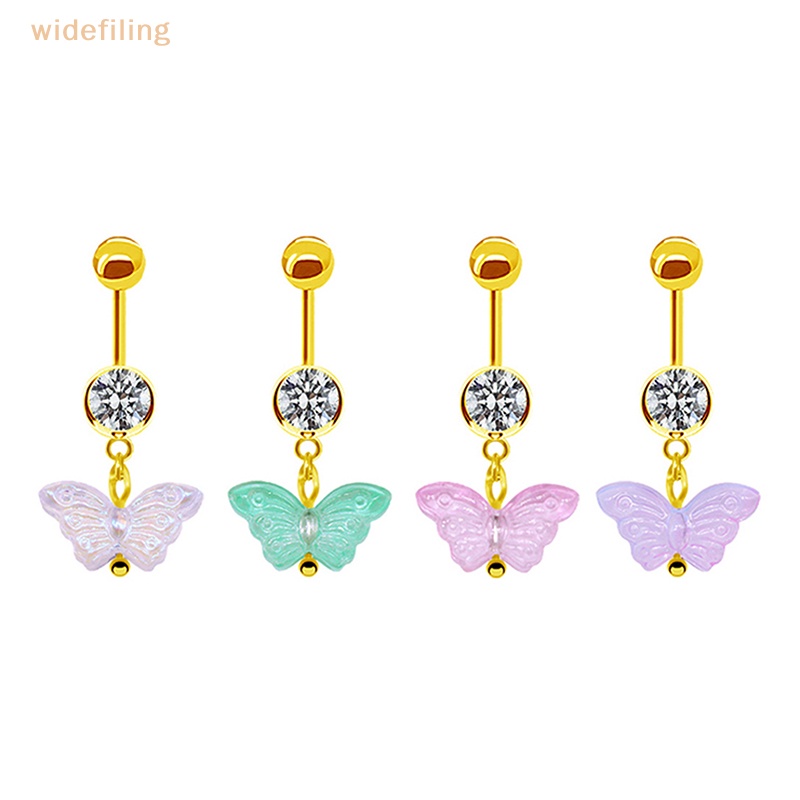 Khuyên RốN HìNh BướM ĐíNh Đá BằNg ThéP Không Gỉ