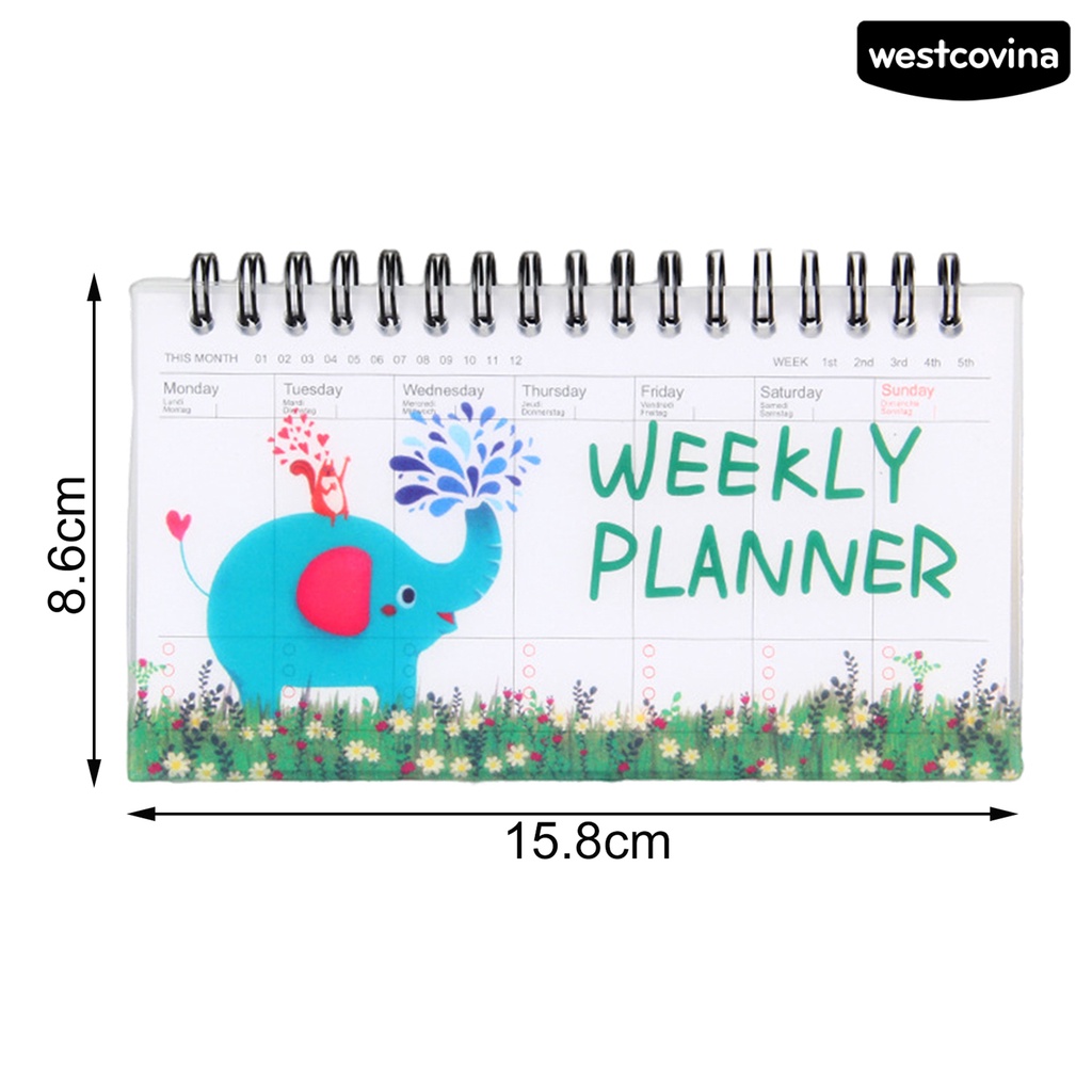 [WSTN]✎Set 50 Tờ Giấy PP Sắp Xếp Kế Hoạch Hàng Tuần Họa Tiết Hoạt Hình Bằng Kim Loại