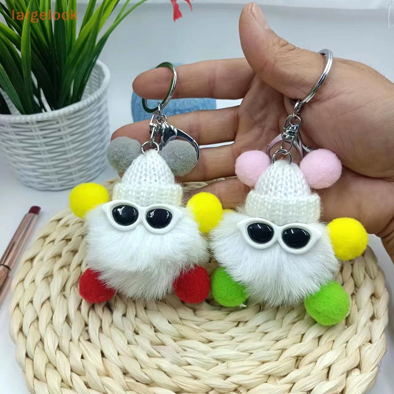 1 Móc Khóa Búp Lông Thỏ Mềm Mại Dễ Thương