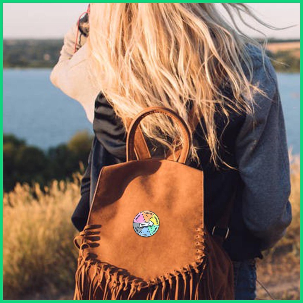 Ghim Cài Áo Bằng Acrylic Hình Tròn In Hoạt Hình Vui Nhộn Có Thể Xoay Tương Tác Cho Nữ Bojiwvn