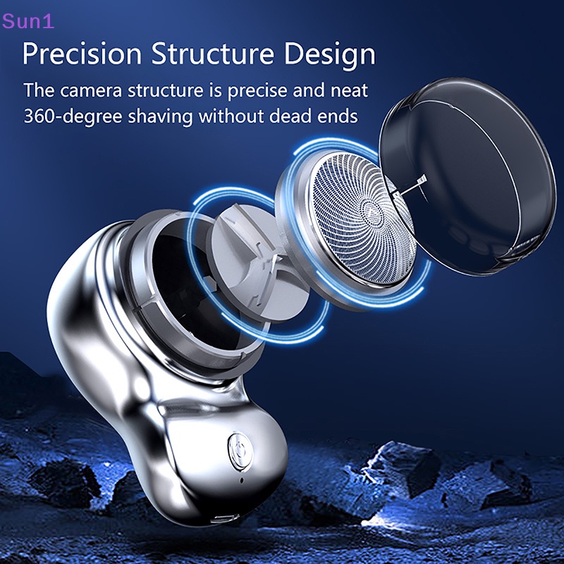 Dao Cạo Râu Mini Sun1 &gt; Kích Thước Bỏ Túi Sạc USB Không Dây Có Thể Giặt Lại Tiện Dụng Cho Nam