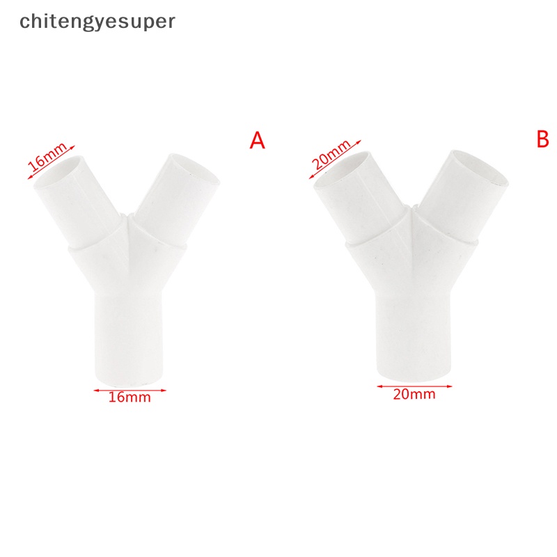 Chitengyesuper Đầu Nối Ống Nước Chữ Y Bằng Nhựa PVC 16mm / 20mm