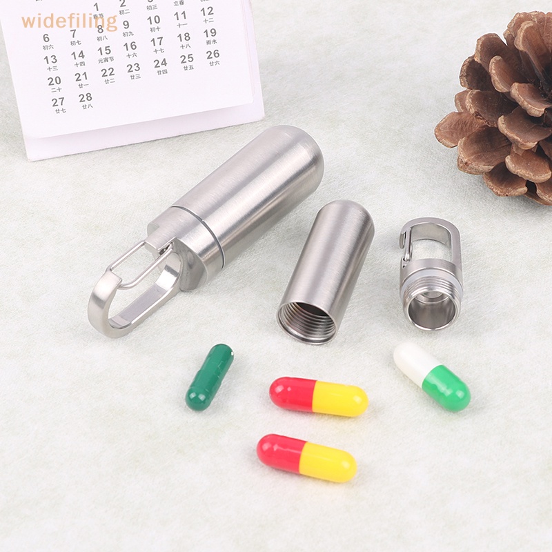Hộp Đựng Thuốc Mini Bằng Thép Không Gỉ Chống Thấm Nước Tiện Dụng Mang Theo Du Lịch Cắm Trại
