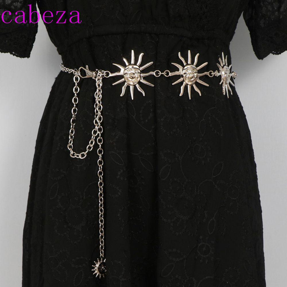 CABEZA Thắt Lưng Dây Xích Hình Hoa Hướng Dương Điều Chỉnh Được Phong Cách Punk Cổ Điển Quyến Rũ