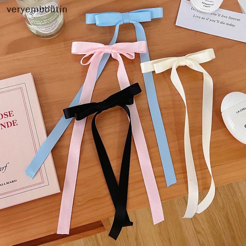 Kẹp Tóc Hình Nơ Tua Rua Dài Màu Kẹo Ngọt Ngào Cho Nữ