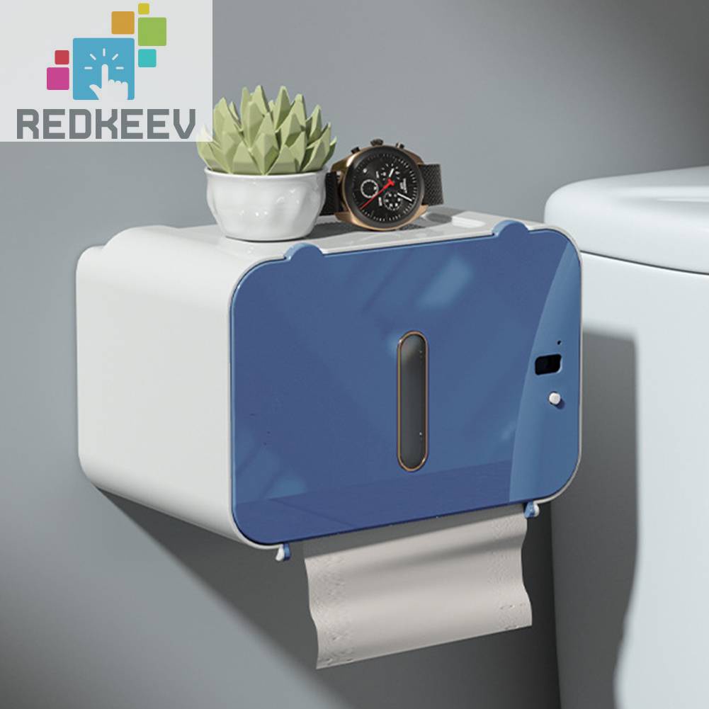 Hộp Đựng Giấy Cuộn Cảm Biến Thông Minh Gắn Tường Kèm Sạc USB Tiện Dụng Cho Nhà Tắm