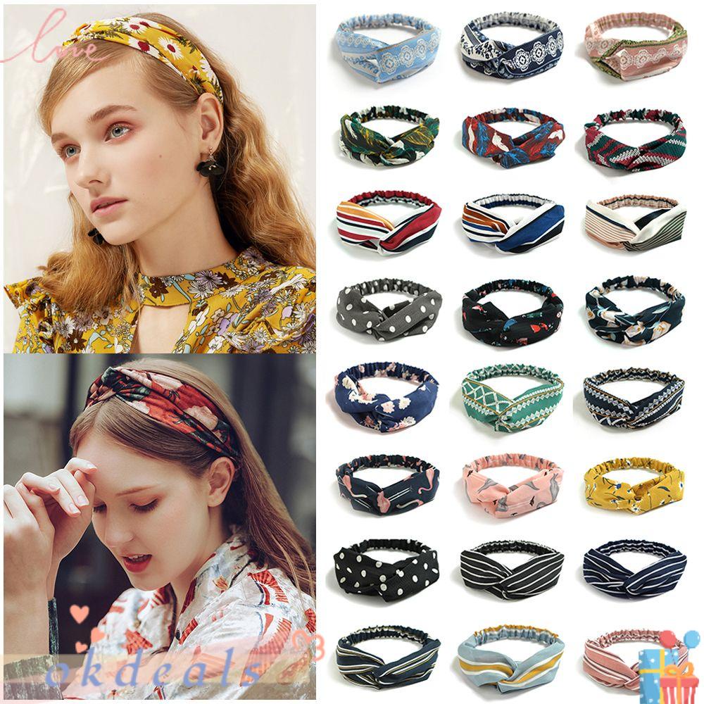 OKDEALS Băng Đô Thắt Nút Chéo Phong Cách Bohemian Thời Trang Cho Nữ