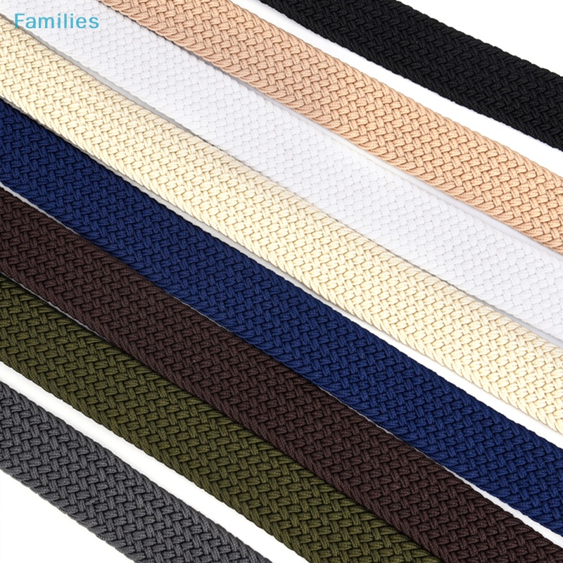 Thắt Lưng Vải Canvas Bện Co Giãn Có Khóa Cài Cho Nam Áo Thun Thiết Kế Mới Năng Động Thời Trang