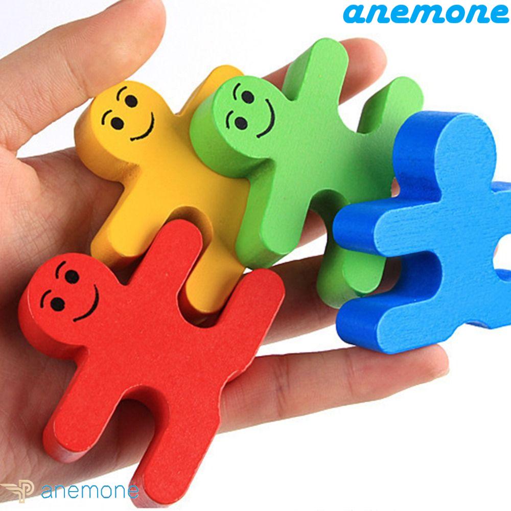ANEMONE Bộ 16 Khối Gỗ Hình Búp Bê Nhiều Màu Sắc Cân Bằng Thực Phẩm