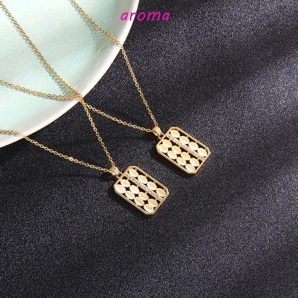 AROMA Vòng cổ Thép Titan Mặt Thắt Nút Tre Sang Trọng Cho Nữ