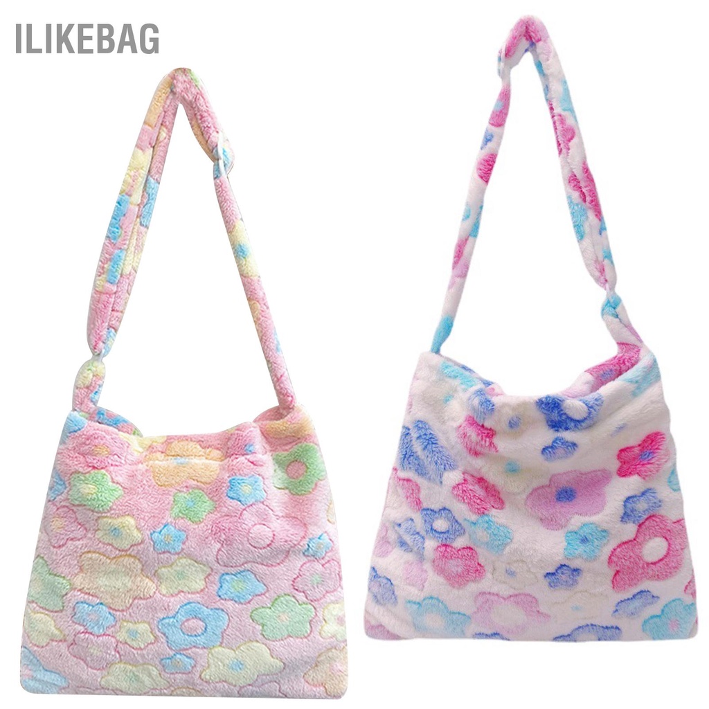 Ilikebag Chất Liệu Mềm Mại Túi Nữ Thời Trang Giản Dị Họa Tiết Hoa Dễ Thương Tote Đeo Vai Cho Hẹn Hò