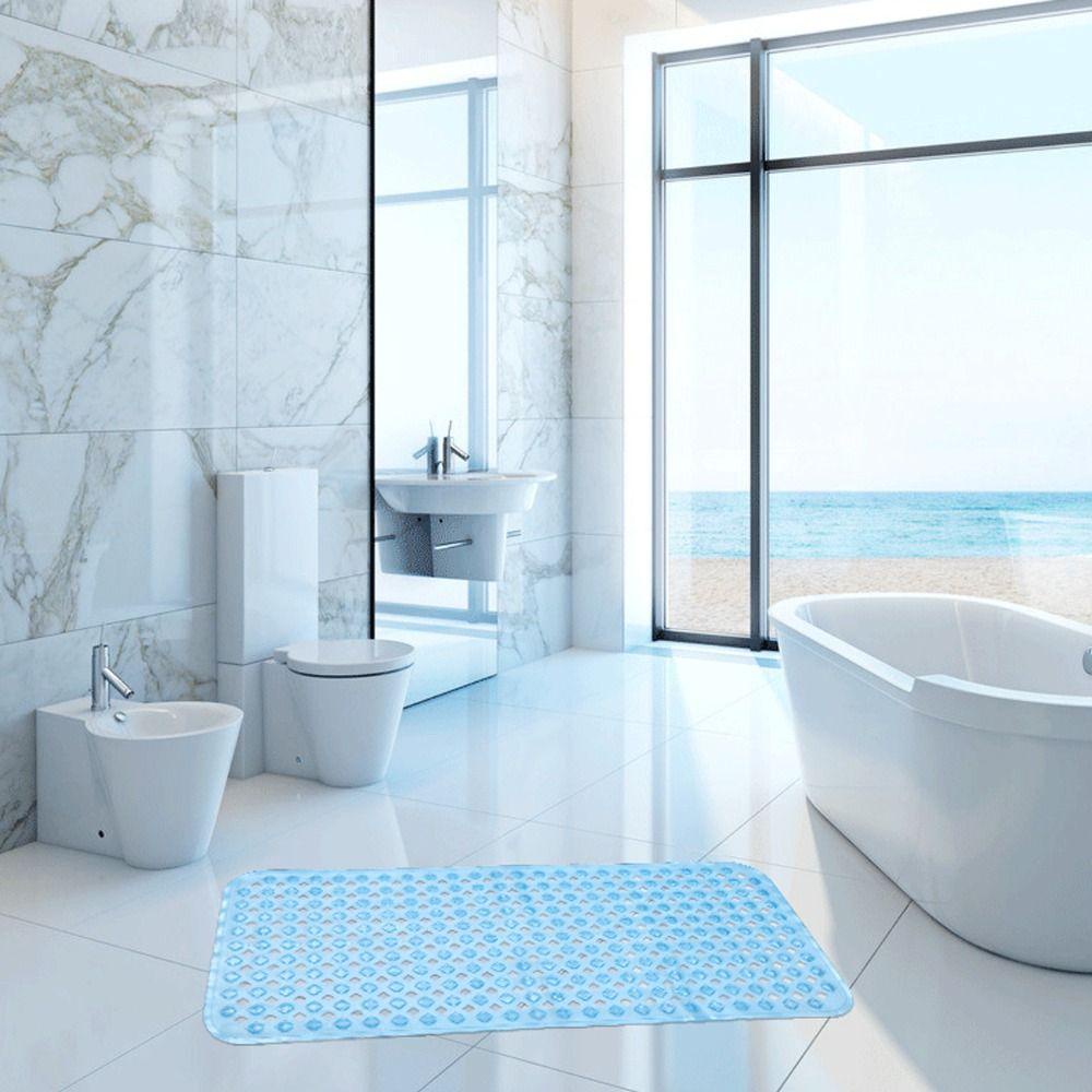 BSUNS Thảm Lót Sàn Nhà Tắm / Toilet 88x40cm Bằng PVC Bền Chống Nước Không BPA Có Giác Hút