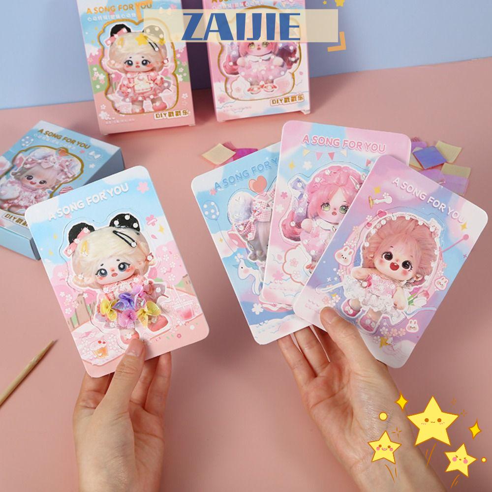 ZAIJIE24 Bộ Thẻ Dán Vẽ Tranh Hoạt Hình Thủ Công Dễ Thương Dành Cho Bé Gái