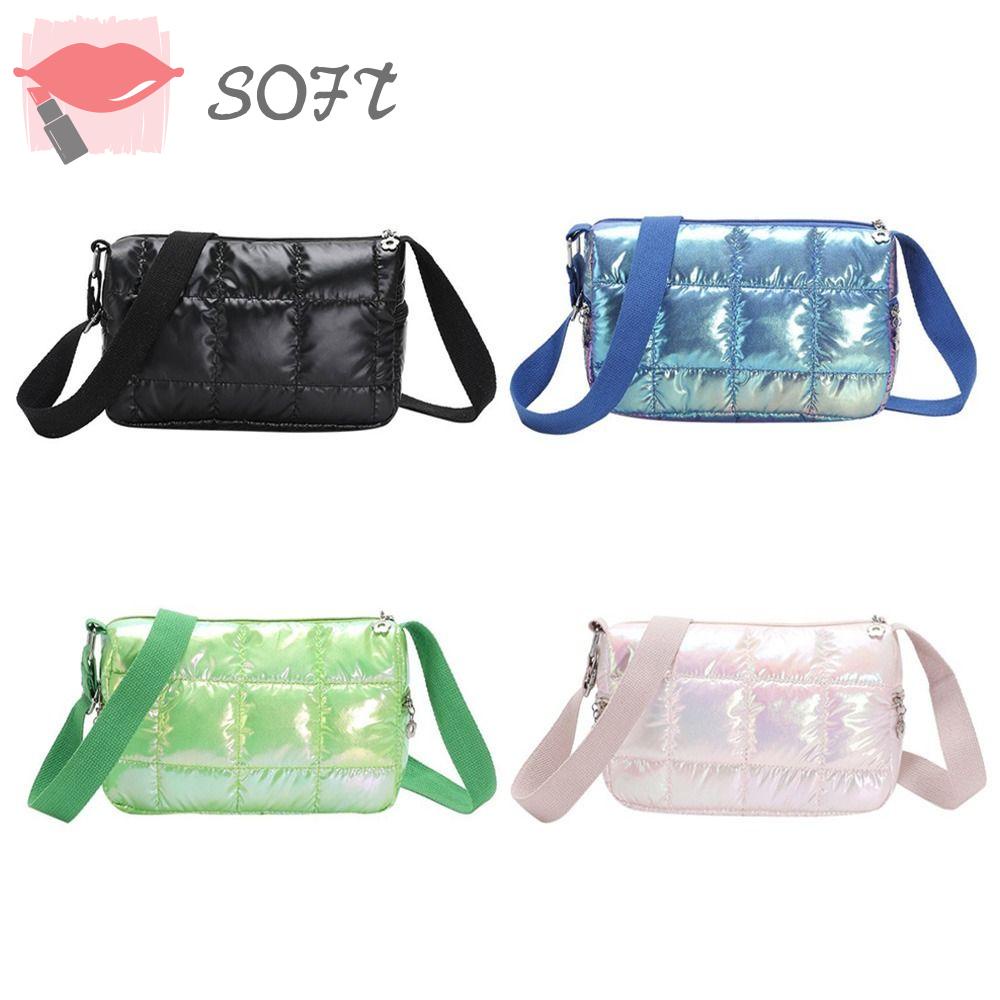 SOFTNESS Túi Đeo Chéo Bằng Cotton Gọn Nhẹ Màu Trơn Thời Trang Cho Nữ