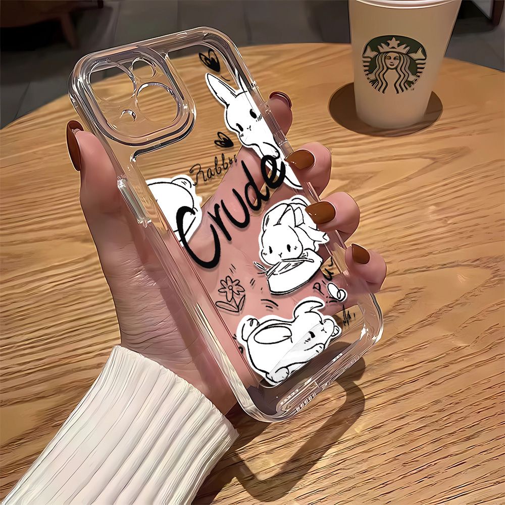 Ốp Điện Thoại Dẻo Họa Tiết Chú Thỏ &amp; Chữ Tiếng Anh Độc Đáo Chống Sốc Cho iPhone 12iPhone14Promax 1311 78p